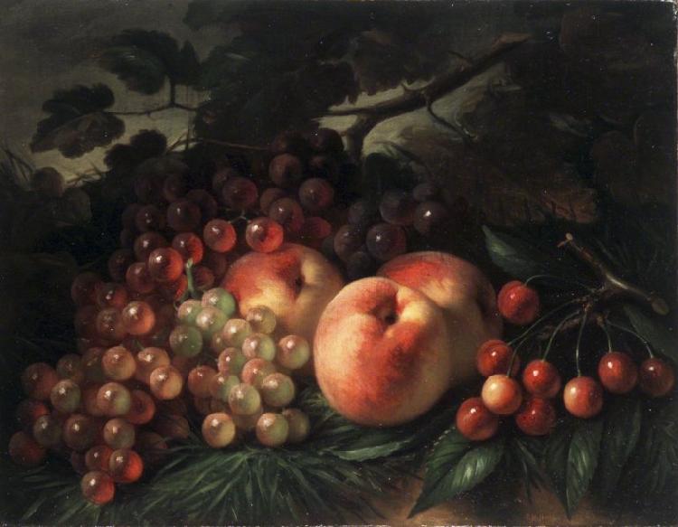 George Henry Hall Peaches Grapes and Cherries oil painting image